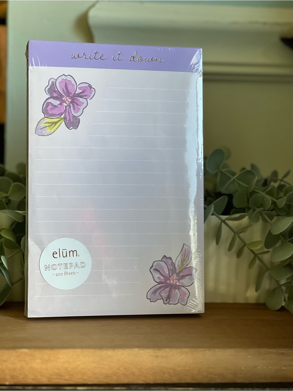Lavender Floral Notepad – Purple Lined Notes